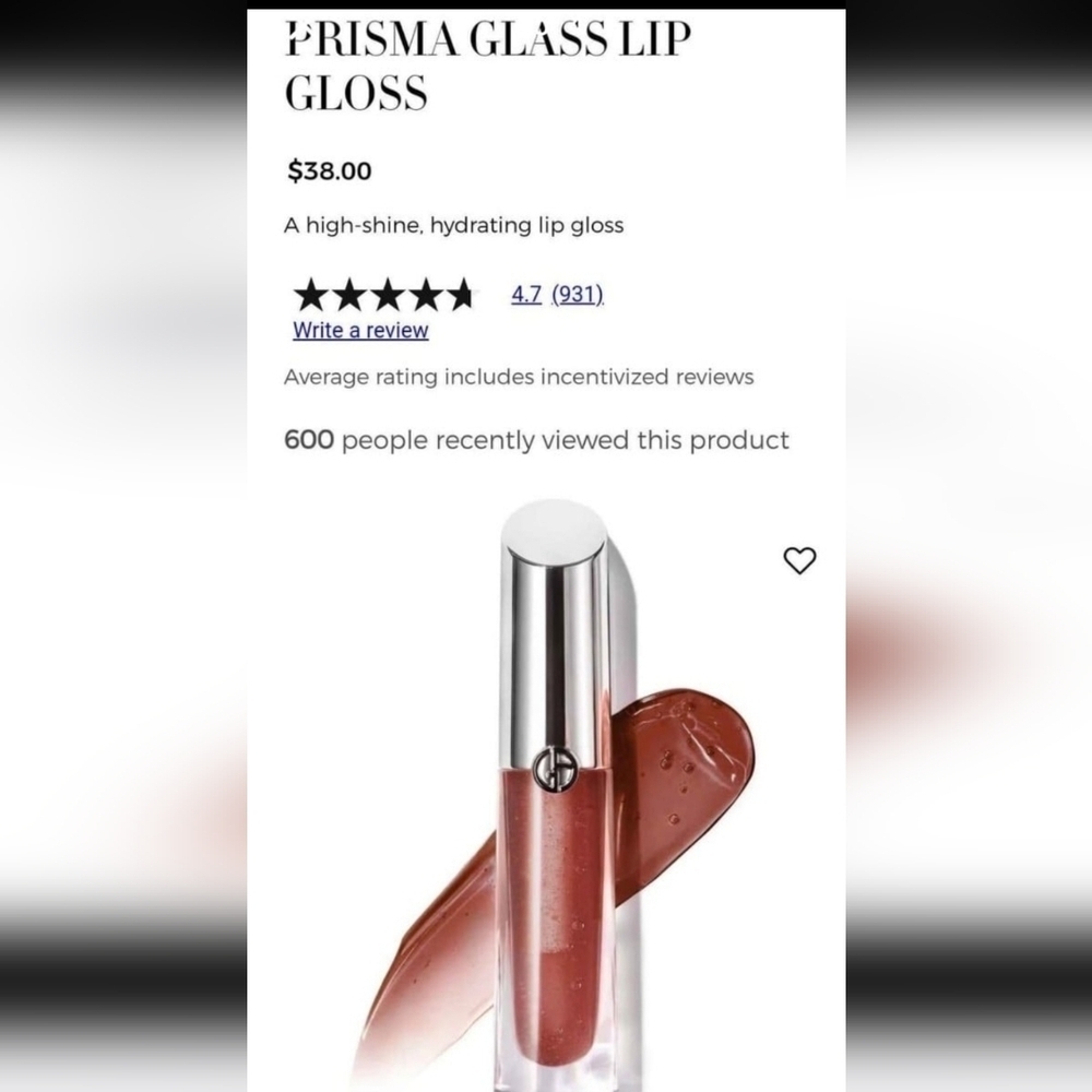 Giorgio Armani Prisma Glass Lip Gloss in Amber Shine NIP